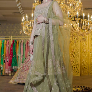 Green Designer Lehenga Choli Mehndi Sangeet Indo Western Partywear Dresses Ladies Girls Ethnic Wear Indian Boutique