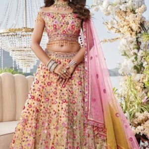 Designer Net Lehenga Blouse with Heavy Thread and Handwork