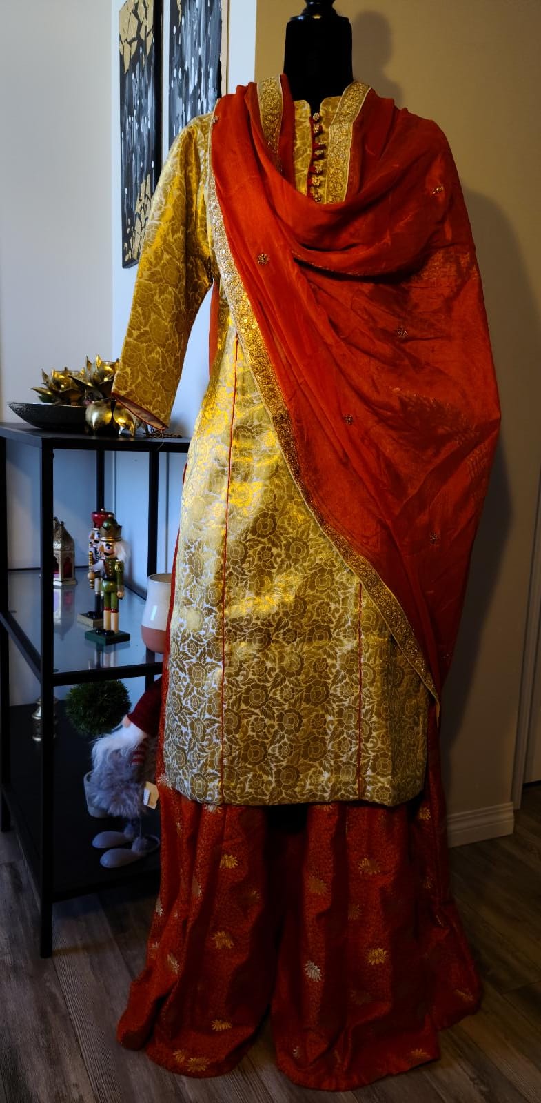 Off White Designer Palazzo Suit with Dupatta Punjabi Party Wear Dresses Ladies Girls Ethnic Wear Indian Handmade Boutique - Image 2
