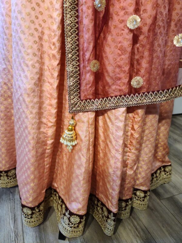 Rose Gold Pink Party Wear Lehenga Choli- Pallavi Bridal Couture