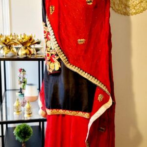 Red Black Designer Palazzo Suit with Dupatta Punjabi Party Wear Dresses Ladies Girls Ethnic Wear Indian Handmade Boutique