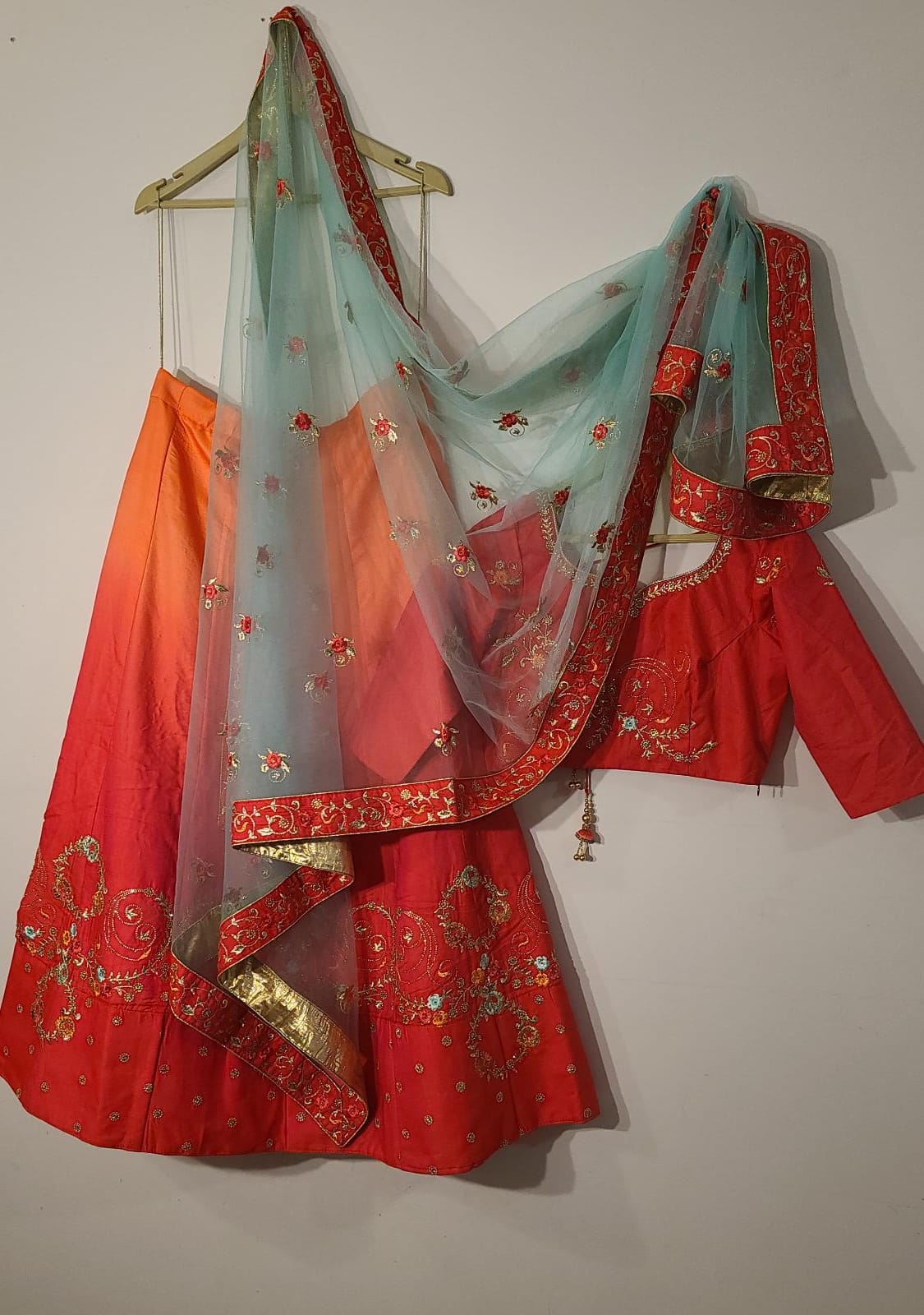 Peach Lehenga Choli Wedding Partyware Indian Dresses Ladies Girls Handmade Indian Boutique - Image 3