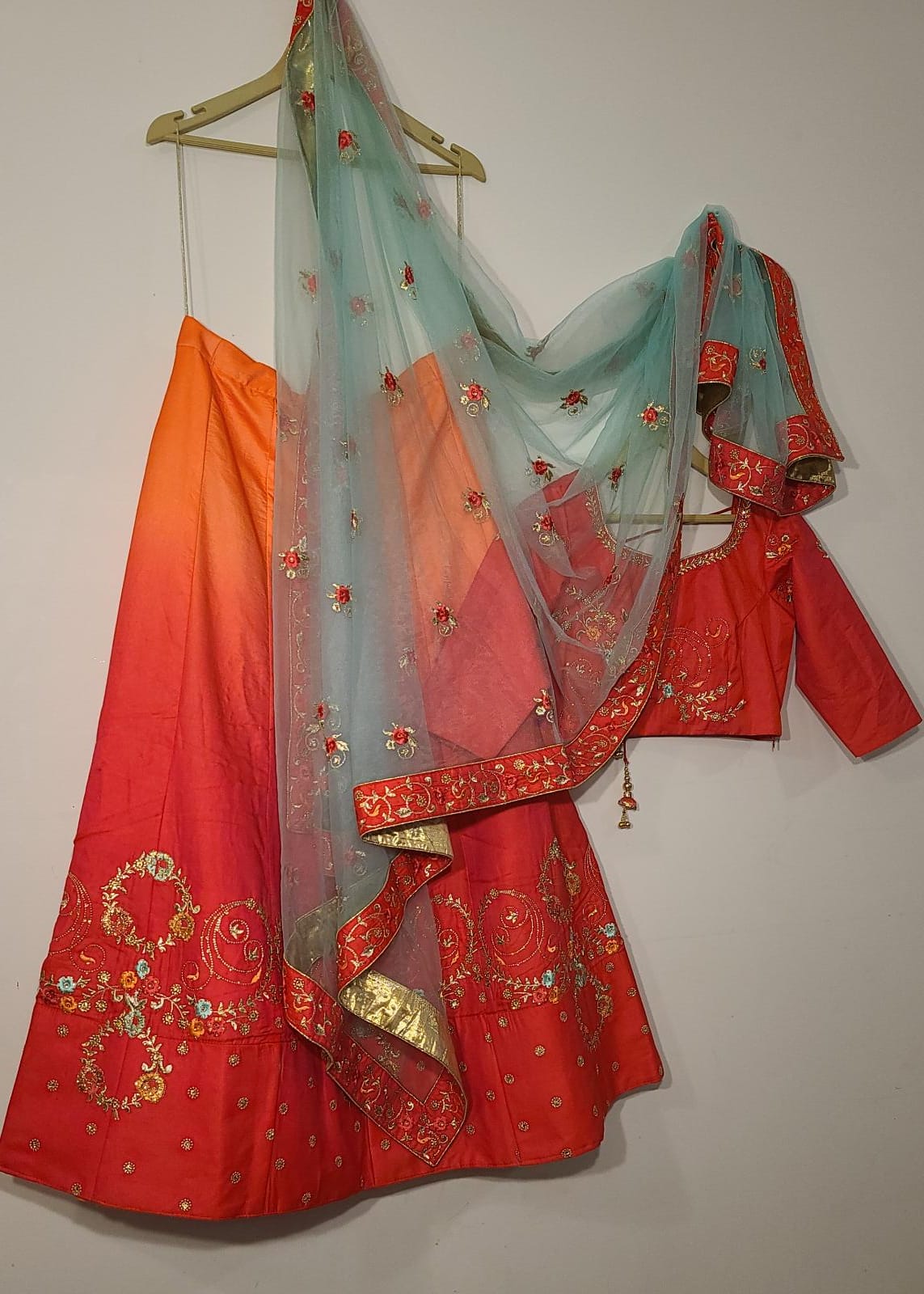 Peach Lehenga Choli Wedding Partyware Indian Dresses Ladies Girls Handmade Indian Boutique - Image 2