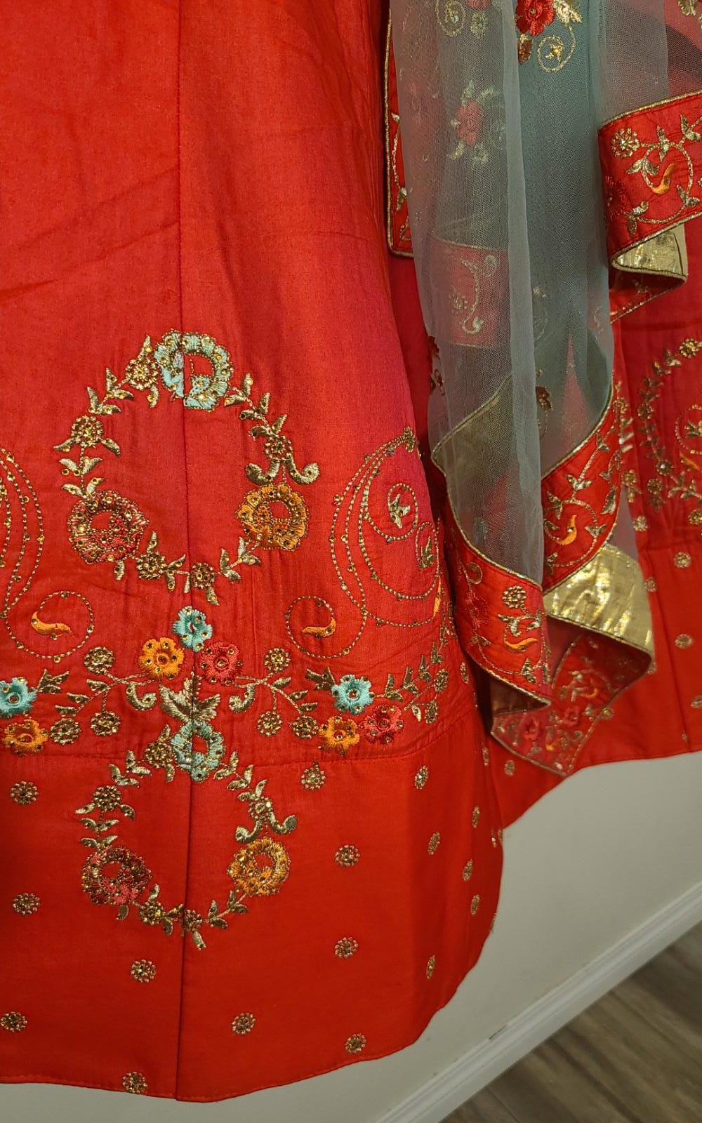 Peach Lehenga Choli Wedding Partyware Indian Dresses Ladies Girls Handmade Indian Boutique - Image 4