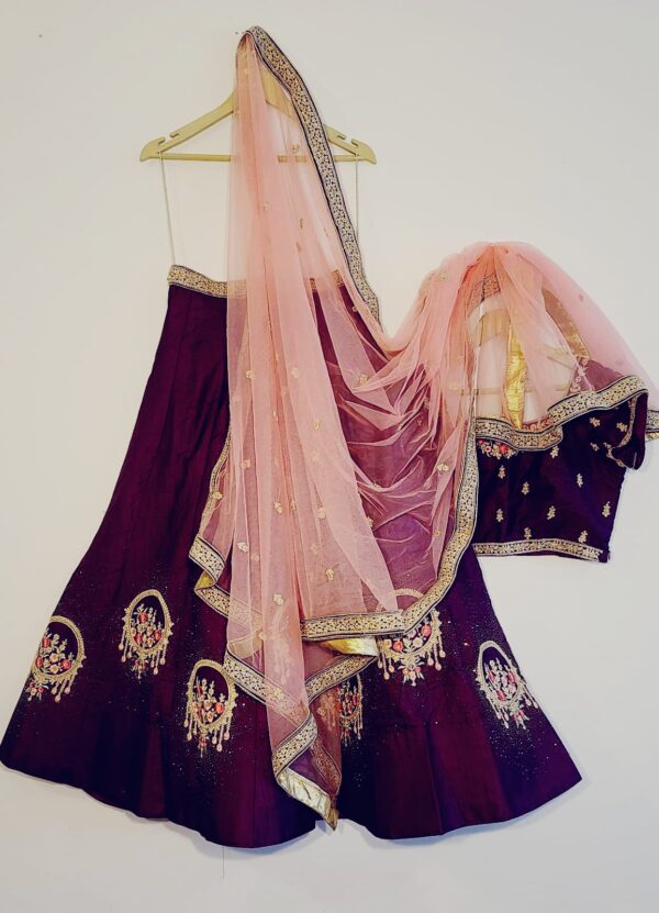 Designer Wine Lehenga Punjabi Party Wedding Dress Ladies Girls Ethnic Wear Indian Boutique
