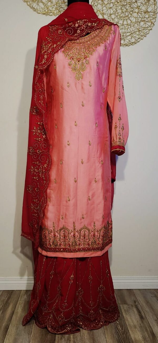 Pink & Maroon Designer Palazzo Suit with Dupatta Punjabi Party Wear Dresses Ladies Girls Ethnic Wear Indian Handmade Boutique