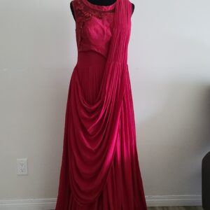 Maroon Gown Designer Embroidered Punjabi Party Dress Ladies Girls Ethnic Wear Indian Boutique