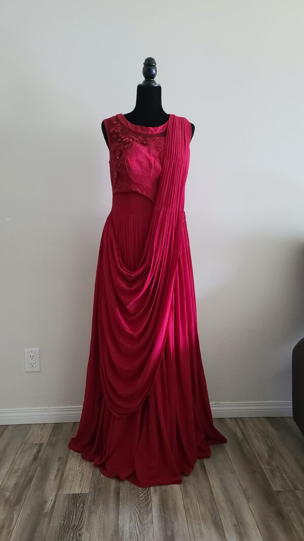 Maroon Gown Designer Embroidered Punjabi Party Dress Ladies Girls Ethnic Wear Indian Boutique