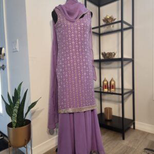 Purple Designer Palazzo Suit with Dupatta Punjabi Party Wear Dresses Ladies Girls Ethnic Wear Indian Handmade Boutique