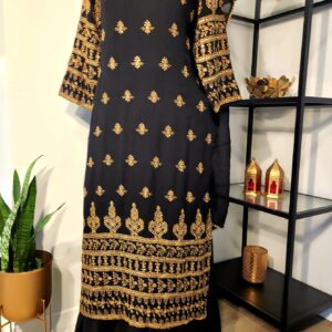 Black Designer Palazzo Suit with Dupatta Punjabi Party Wear Dresses Ladies Girls Ethnic Wear Indian Handmade Boutique