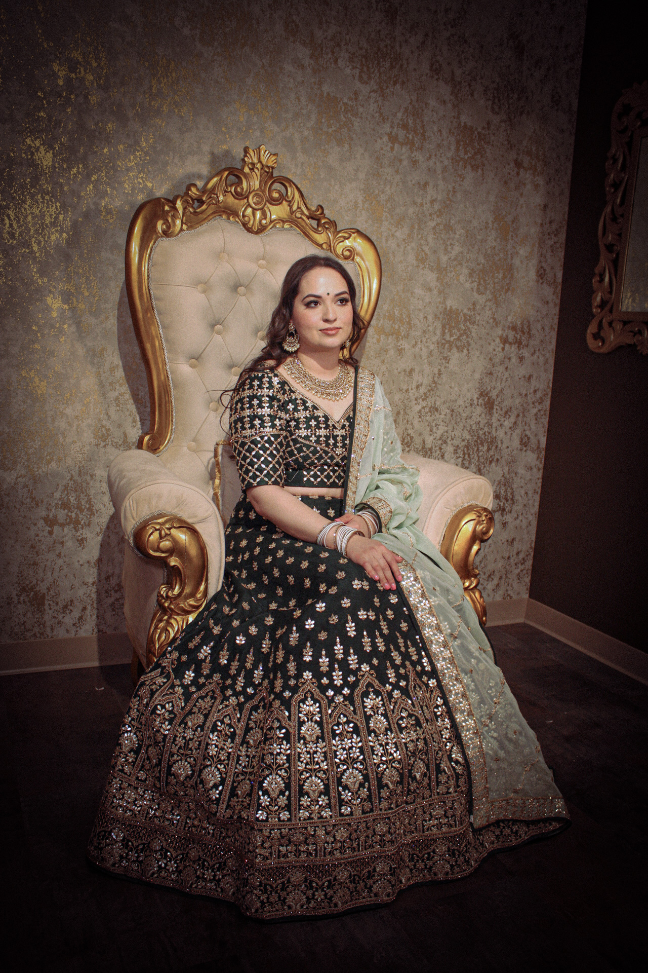 Green Raw Silk Designer Lehenga Choli Punjabi Party Dress Ladies Girls Ethnic Wear Indian Boutique - Image 2