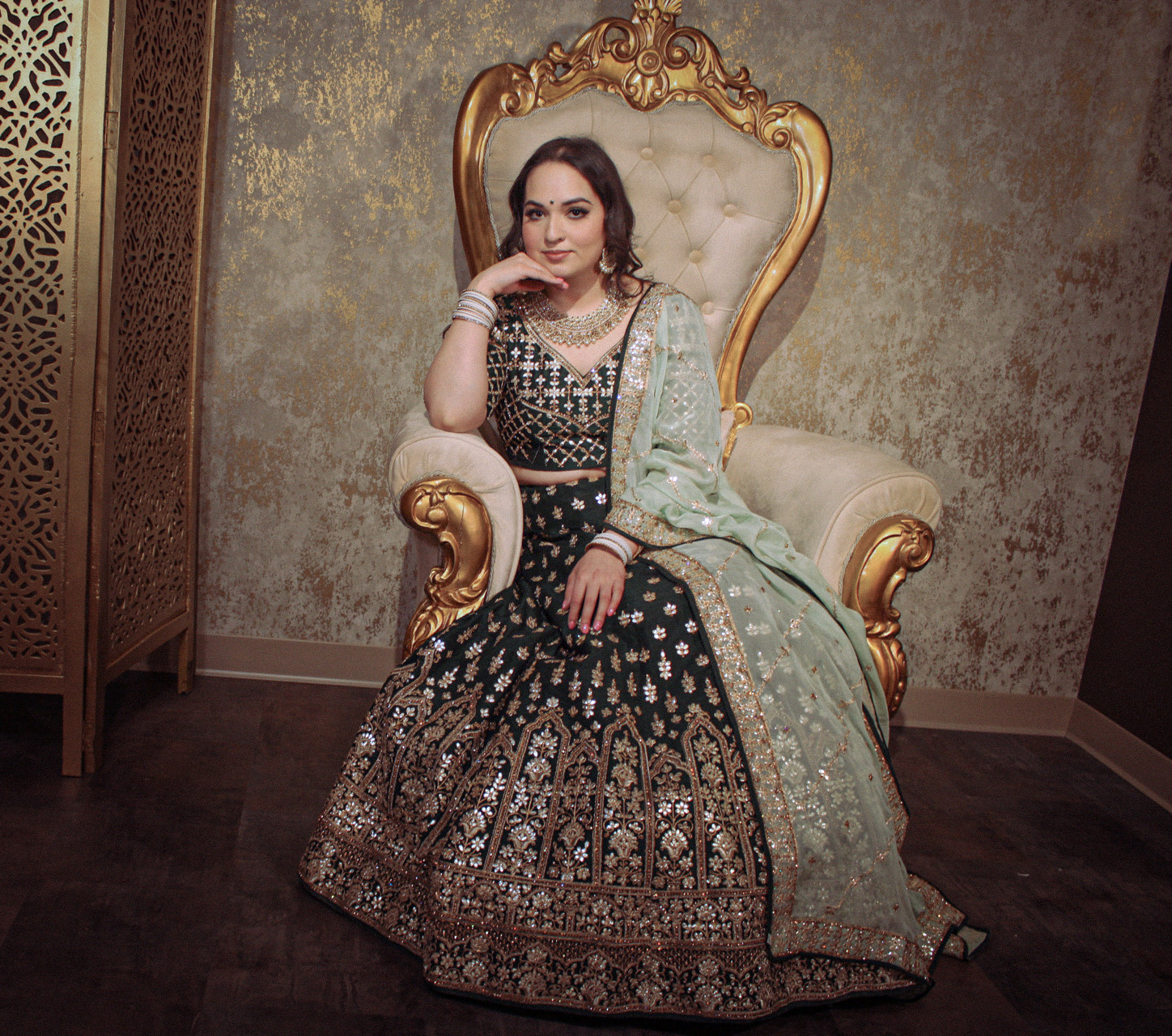 Green Raw Silk Designer Lehenga Choli Punjabi Party Dress Ladies Girls Ethnic Wear Indian Boutique - Image 3