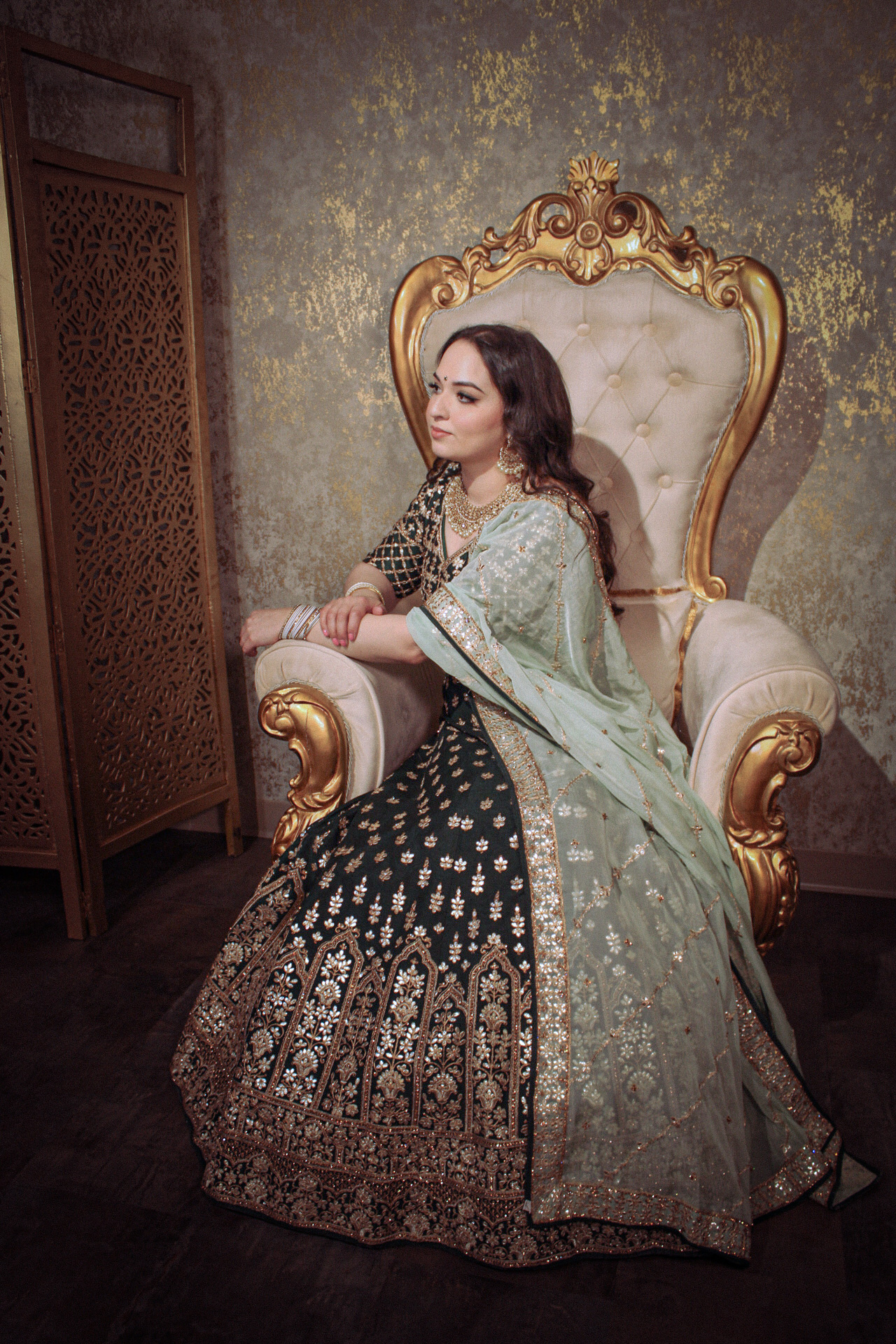 Green Raw Silk Designer Lehenga Choli Punjabi Party Dress Ladies Girls Ethnic Wear Indian Boutique - Image 4