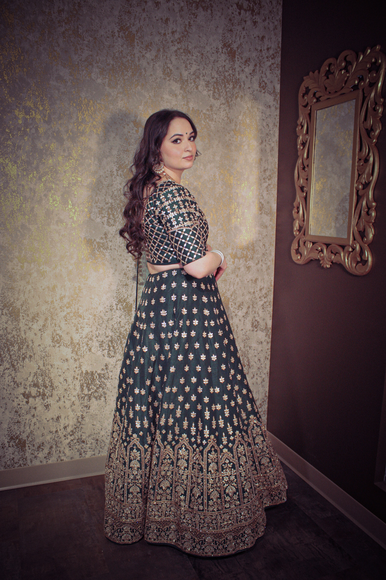Green Raw Silk Designer Lehenga Choli Punjabi Party Dress Ladies Girls Ethnic Wear Indian Boutique - Image 9