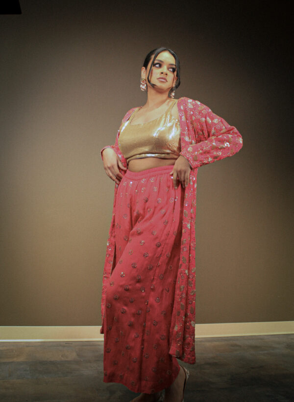 Golden & Pink Multi-color Designer Punjabi Party Wear Dresses Girls Ethnic Wear