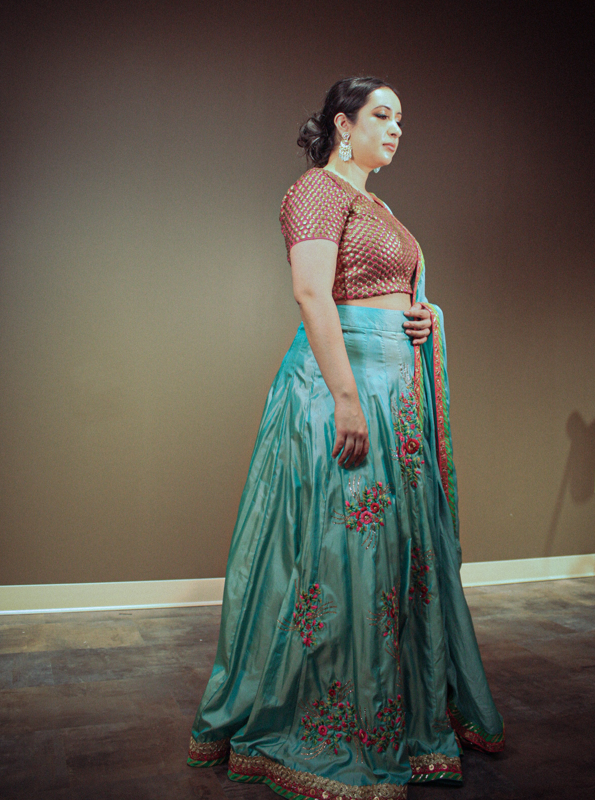 Firozi Lehenga Choli Punjabi Partyware Dresses Wedding Ethnic Wear Handmade Indian Boutique - Image 8