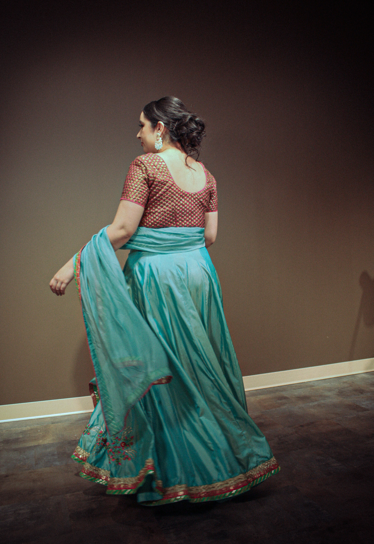 Firozi Lehenga Choli Punjabi Partyware Dresses Wedding Ethnic Wear Handmade Indian Boutique - Image 5