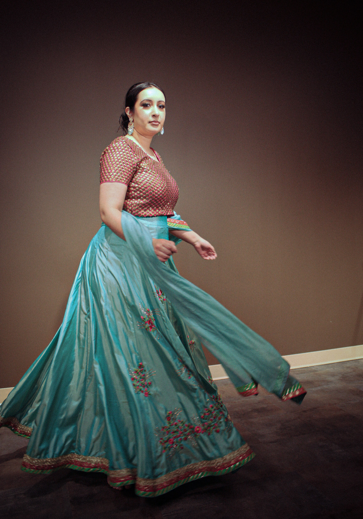 Firozi Lehenga Choli Punjabi Partyware Dresses Wedding Ethnic Wear Handmade Indian Boutique - Image 3
